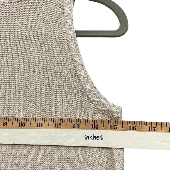 Nwt White House Black Market Knit Sweater Tank Metallic Oat Top Small - Picture 6 of 10